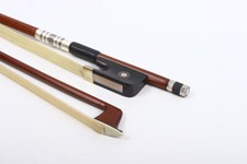 Viola Bow 4/4 Brazilwood Ebony Frog with Natural Horsehair Pearl eyes inlaid