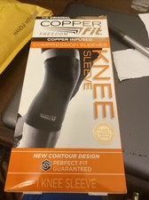 Copper Fit Freedom Copper Infused Black Compression Knee Sleeve 1 Medium