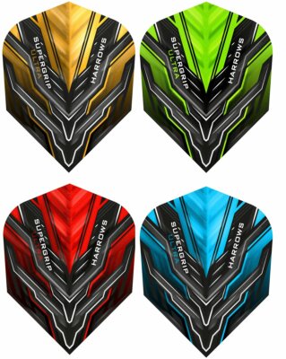 1 Satz, 3st. Harrows Supergrip Ultra Dart Flights 100 Micron ,Farbe wählbar 