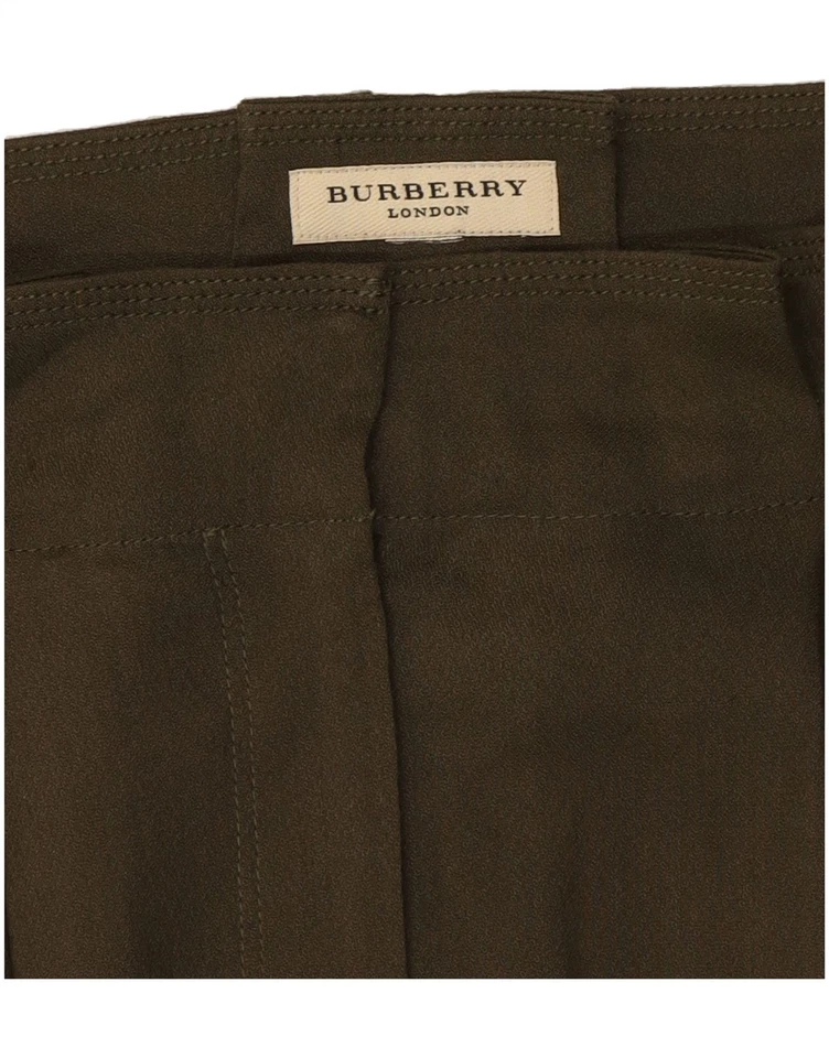 BURBERRY Womens High Waist Tulip Skirt W32 Large Khaki Linen DM14 - Image 3 of 3