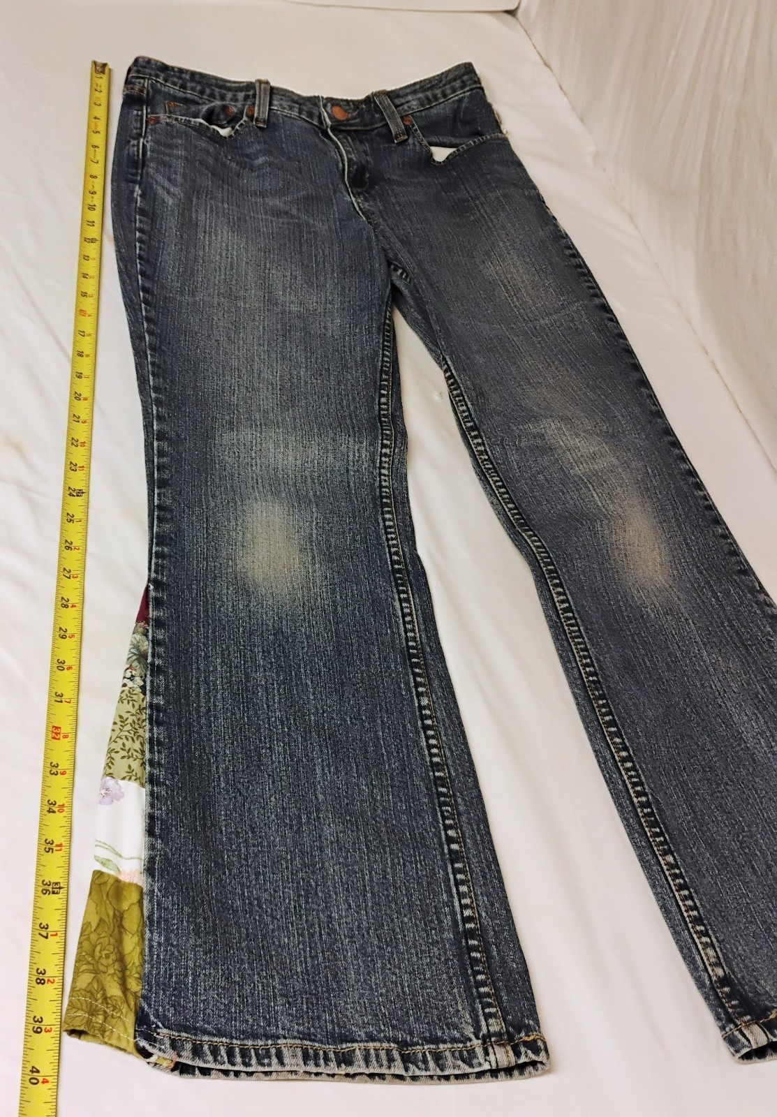 Handmade Upcycled Levi’s Patchwork Flare Jeans SZ… - image 10