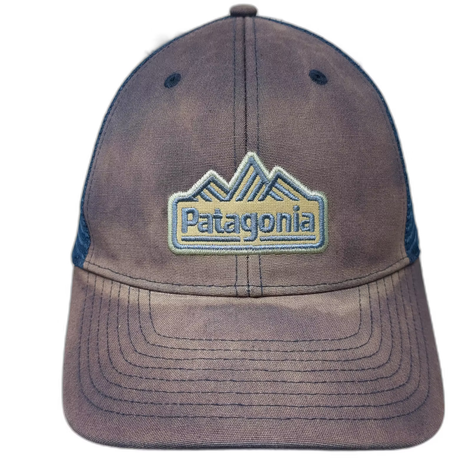 Blue Yellow One Size Mesh Snapback Embroidered Logo