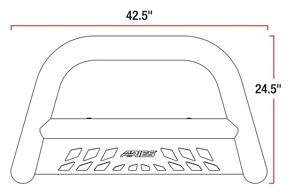 For Ford F-150 2004-2020 Aries B35-3007 3" Black Bull Bar w Brushed Skid Plate Foto 4 de 4