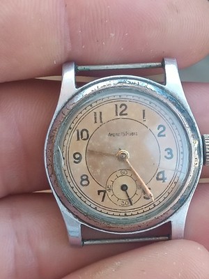 Vintage Militäruhr 40er Jahre Ancre 15 Rubis Aluminiumgehäuse Cupillard 233