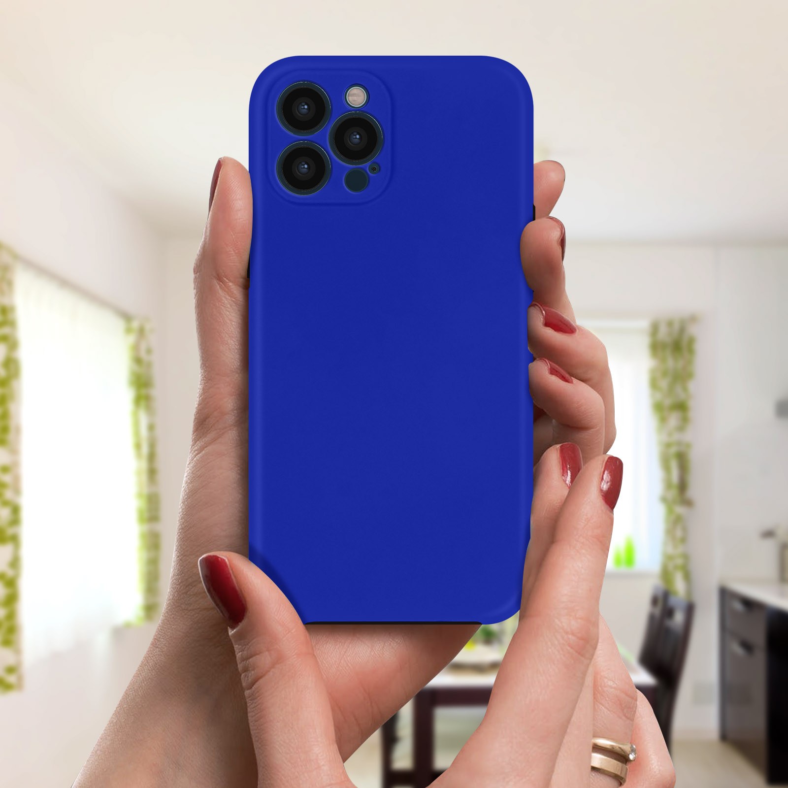Coque iPhone 12 Pro Max 360 intégrale silicone souple bleu - 4