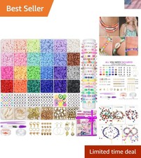 Fun  Safe 6000 Clay Beads Jewelry Making Kit - 24 Colorful Components for Kids