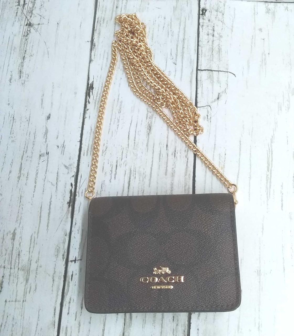 COACH 6650 Signature Card Case Shoulder Bag Made in Japan