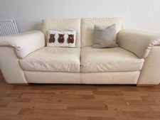 Natuzzi Beige Leather 2-Seater Sofa 200cm L x 100cm W x 80cm H Adults