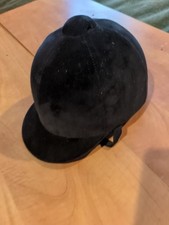 Velvet Safety Black Riding Helmet Sm Kid Woman's Horse Back Ride New Hard Shell