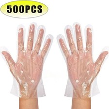 Clear Disposable Gloves Transparent Plastic Gloves Latex Free Food Prep Safe Glo