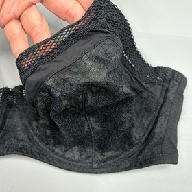 La Perla Bra SZ 3 36DD US Black Unlined Cup Underwire Adjustable Strap