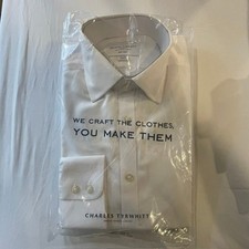 Charles Tyrwhitt Mens Extra Slim Fit Non-Iron Twill Dress Shirt White 15.5 35