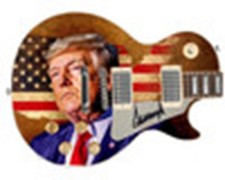 President Donald Trump Signed Custom Patriot USA Flag Graphics Guitar