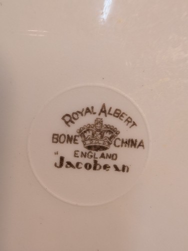 Royal Albert Jacobean Bone China - 2 Speiseteller #2554 Aqua Blau - Bild 6 von 6