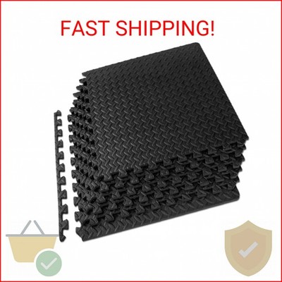 ProsourceFit Exercise Puzzle Mat ½-inch, EVA Interlocking Foam Floor Tiles for H