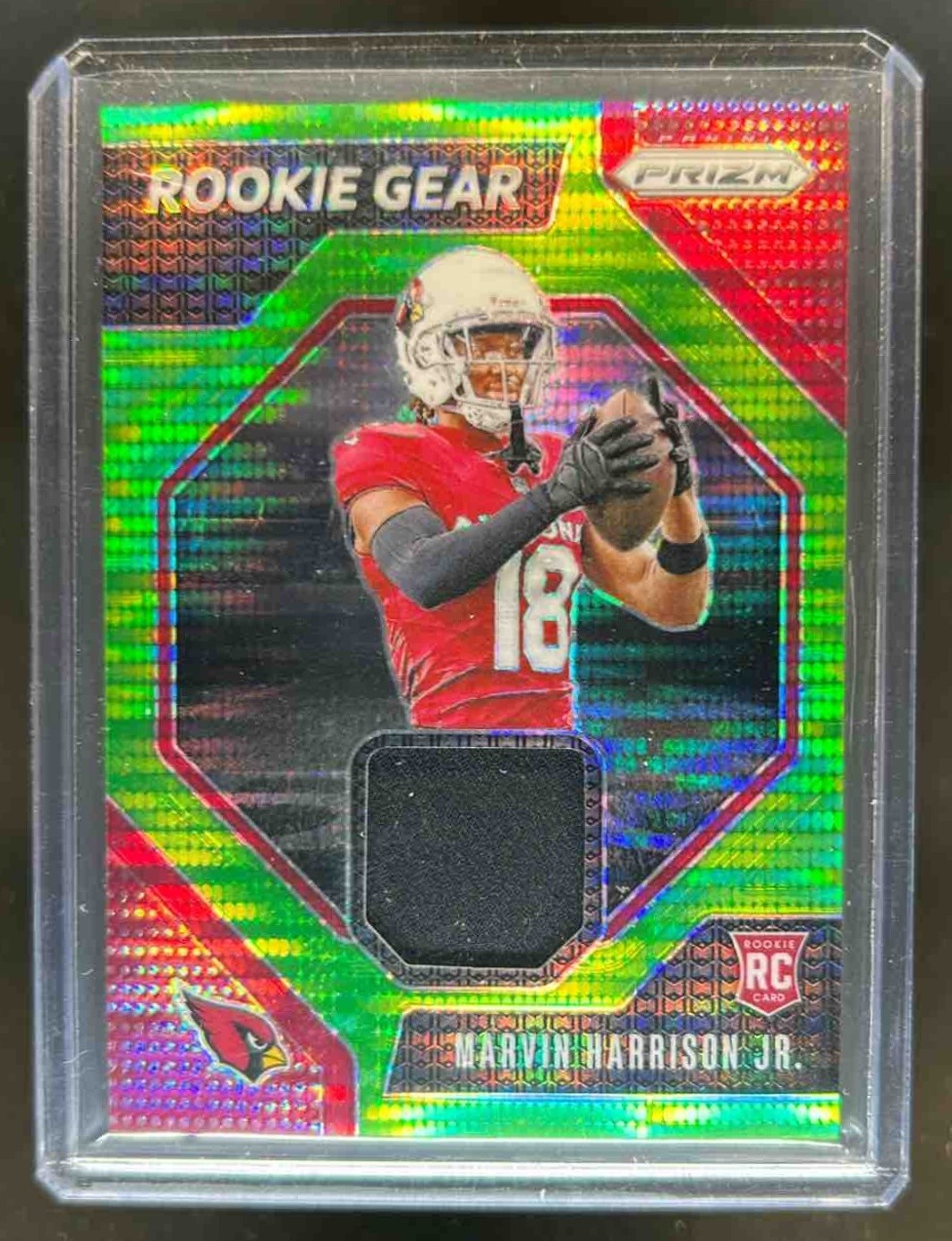 2024 Prizm Marvin Harrison Jr. Rookie Gear Jersey Neon Green Pulsar RC #RG-MHJ