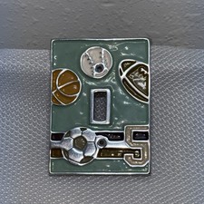 Enamel Metal Sports Light Switch Plate. Stamp...