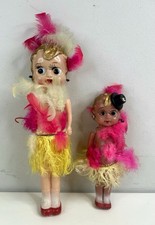 Pair Of Vintage Celluloid Carnival Kewpie Dolls Japan