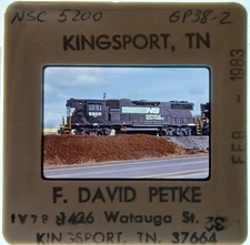 Orig Slide NS Norfolk Southern GP38-2 5200 Kingsport TN Feb1983