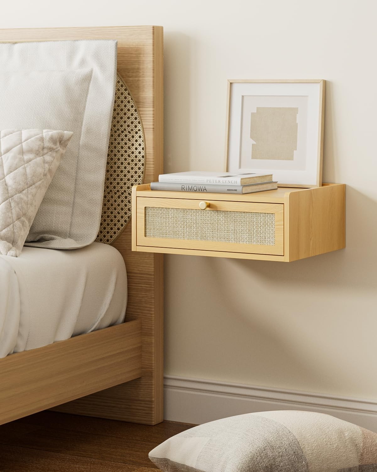 Floating Nightstand,Wall Mounted Night Stand with Drawer,Small Floating Shelv...