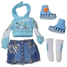 Rainbow High Skyler Bradshaw Junior Jr 9'" Doll Skirt Top Socks Outfit Shoes Lot