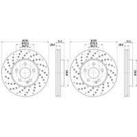 2X Hella Bremsscheiben 295Mm Vorne Passend FüR Mercedes A-KLASSE B-KLASSE
