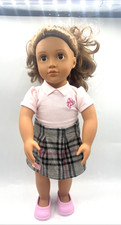 Our Generation 18" Doll Battat   Tan Skin Brown Wavy Hair /Brown Eyes W Outfit