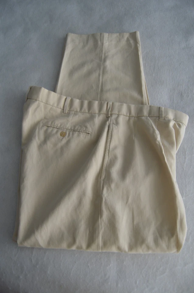 Pantalones Polo Golf Ralph Lauren Vintage Mezcla Seda Para Hombre 36/30 Beige Foto 4 de 4