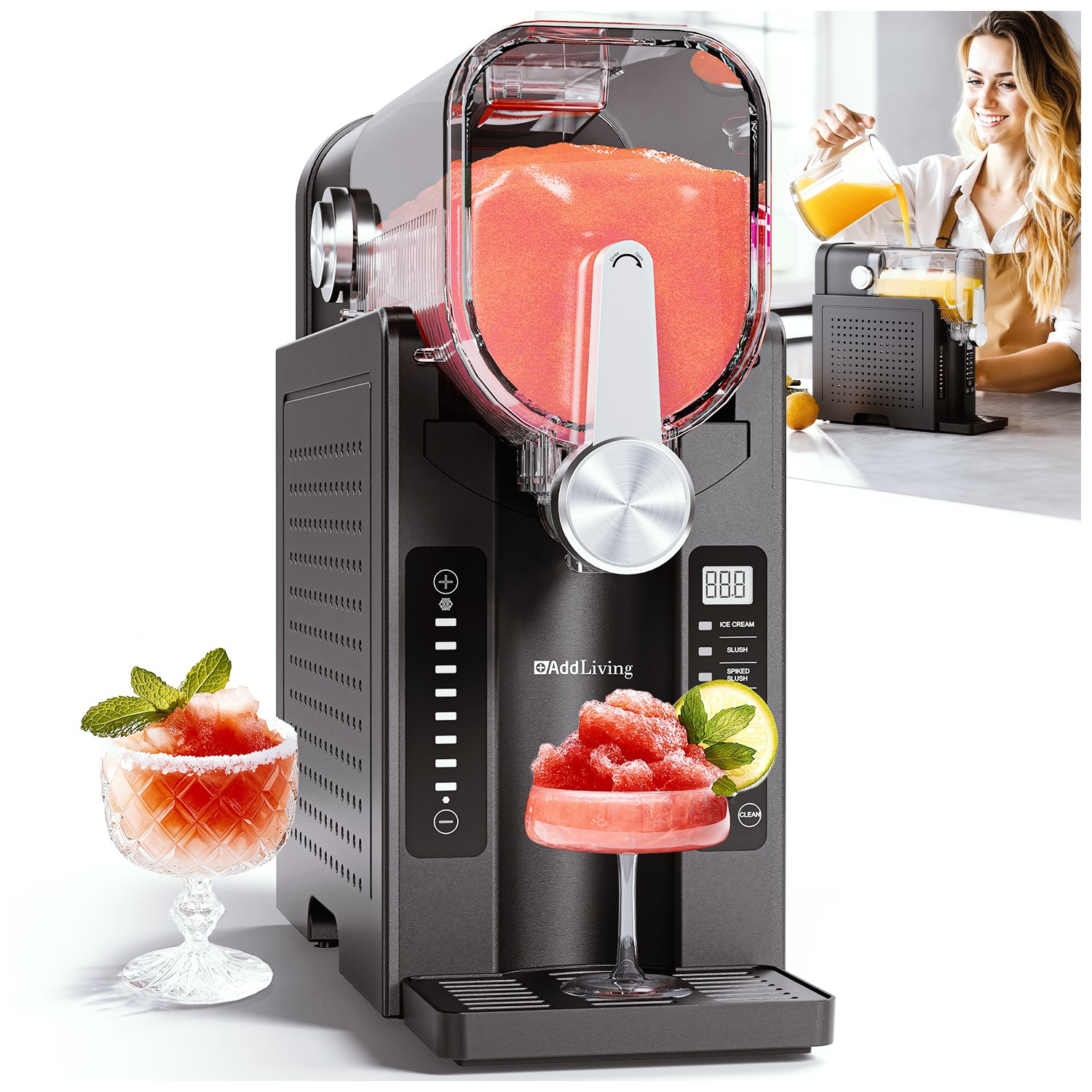 Slush Eis Maschine 6 Programme Slush Frappé Milchshake Frozen Drinks 25L