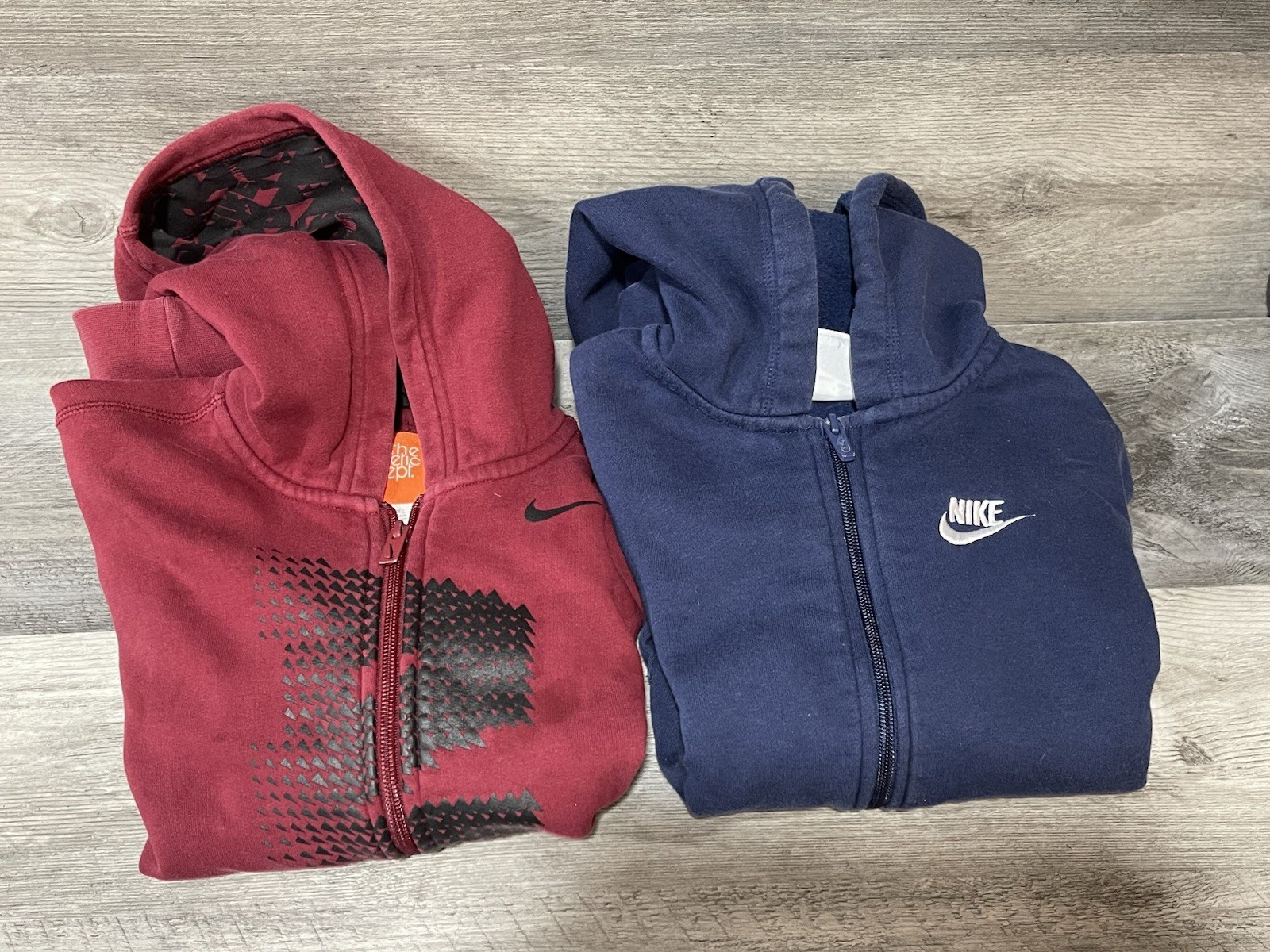Lot Of 2 Hoodie Nike Hoodies Burgundy (M)- Blue (L) Boys Youth