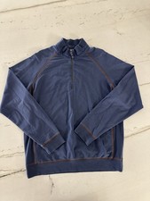 Tommy Bahama Sweater Mens Large Blue Quarter Zip Pullover Golf