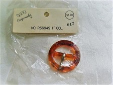 Vintage Store Stock Faux Tortoise Amber Plastic Buckle B.G.E. Originales Japan K