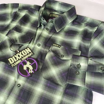 NWT Dixxon Men's Small ''Dimebag Darrell'' Glow In The Dark Flannel Shirt 