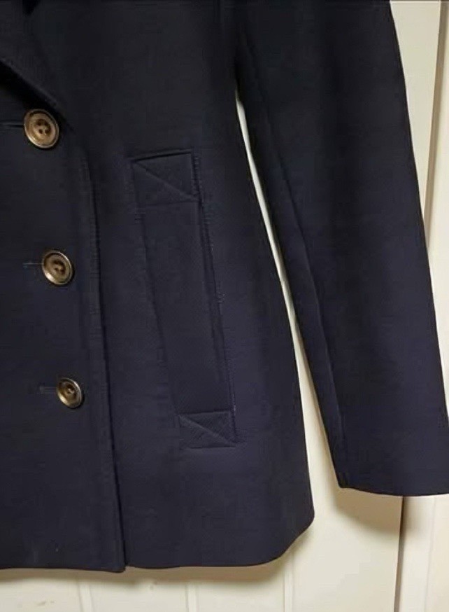 BURBERRY BRIT Virgin Wool Classic Double-Breasted Pea Coat US 4