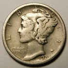 1920 D Mercury Dime 90% Silver  F-VF  "Actual Coin Pictured - Not Cleaned"