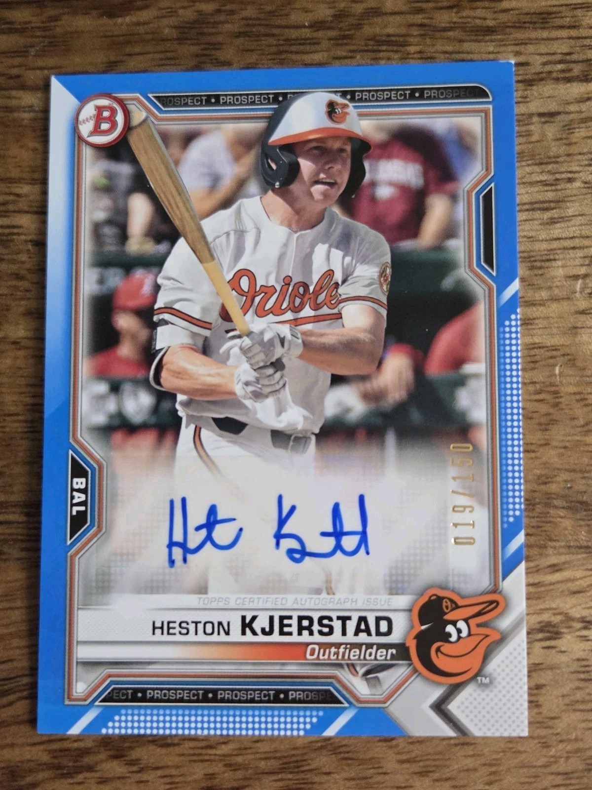 2021 Bowman - Chrome Prospects Autographs Heston Kjerstad #CPA-HK Blue /150