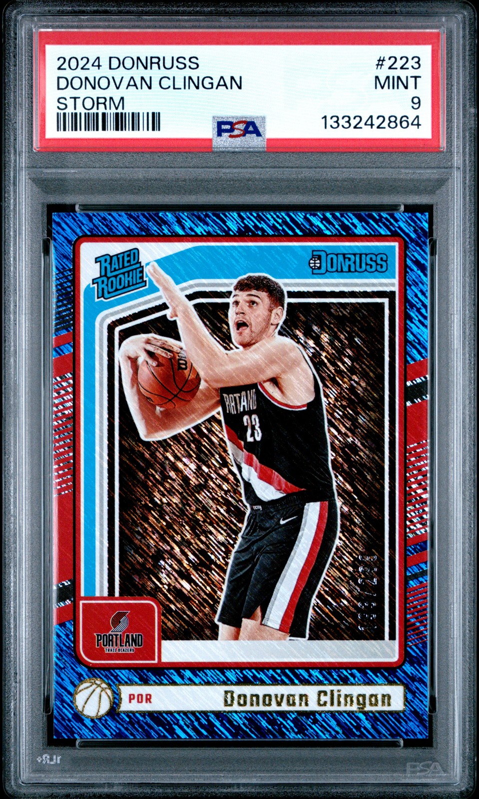 2024 PANINI DONRUSS STORM #223 DONOVAN CLINGAN 193/299 PSA 9