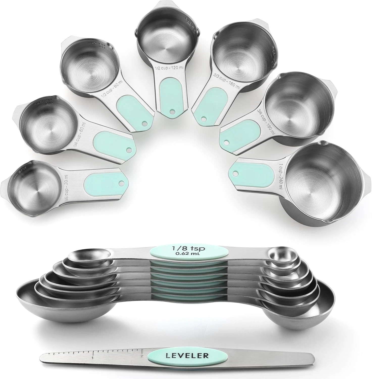 Magnetic Measuring Cups & Spoons Set, Patented, Strong N45 Magnets, Heavy Duty S
Opens in a new wind