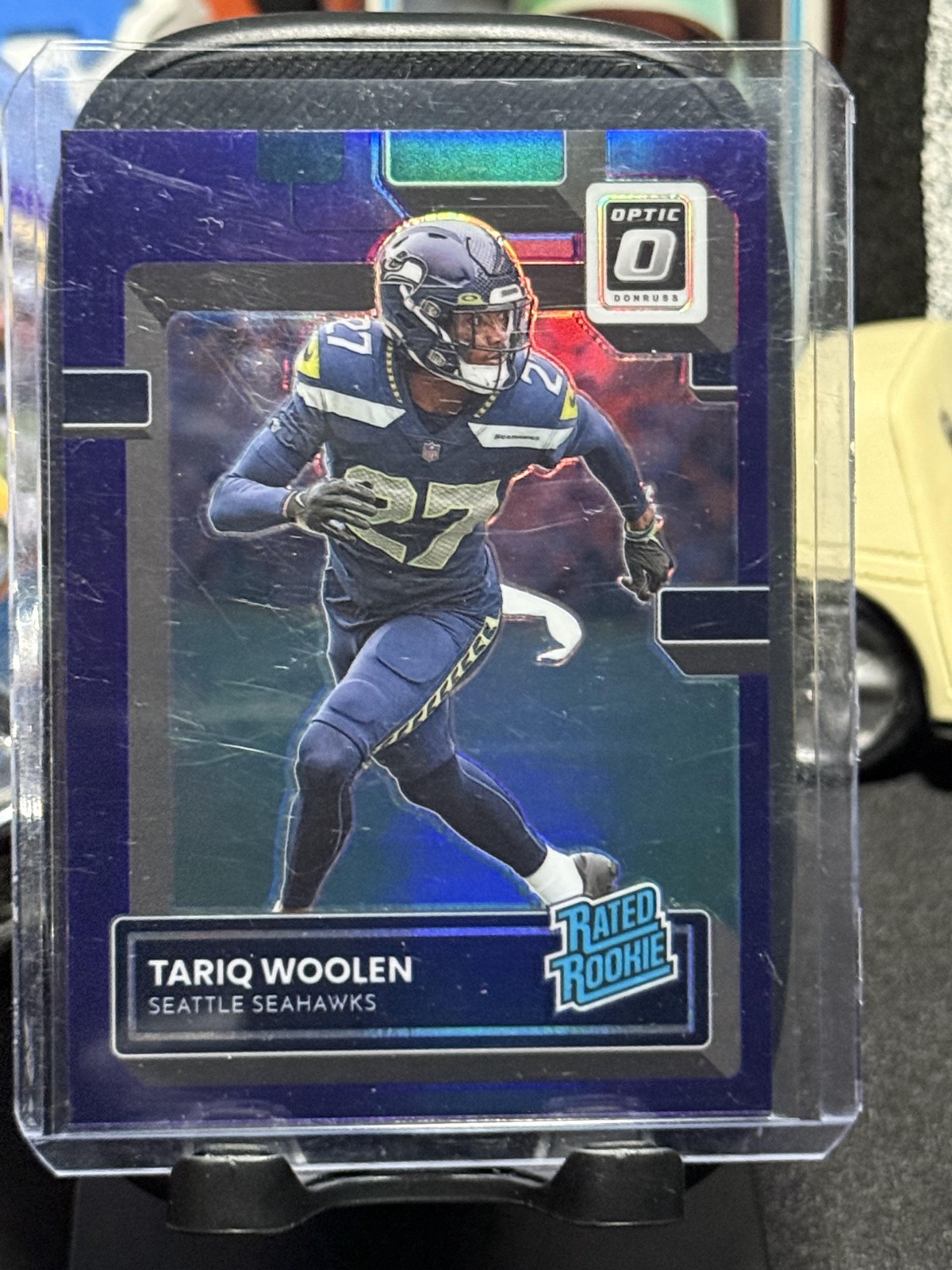 2022 Donruss Optic Tariq Woolen Purple #298 #/50 Seattle Seahawks