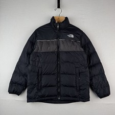 The North Face 550 Goose Down Puffer Jacket Youth XL Black Gray