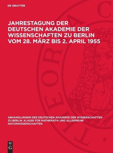 Nocontributor Jahrestagung Der Deutschen Akademie Der Wissenschaften  (Hardback)