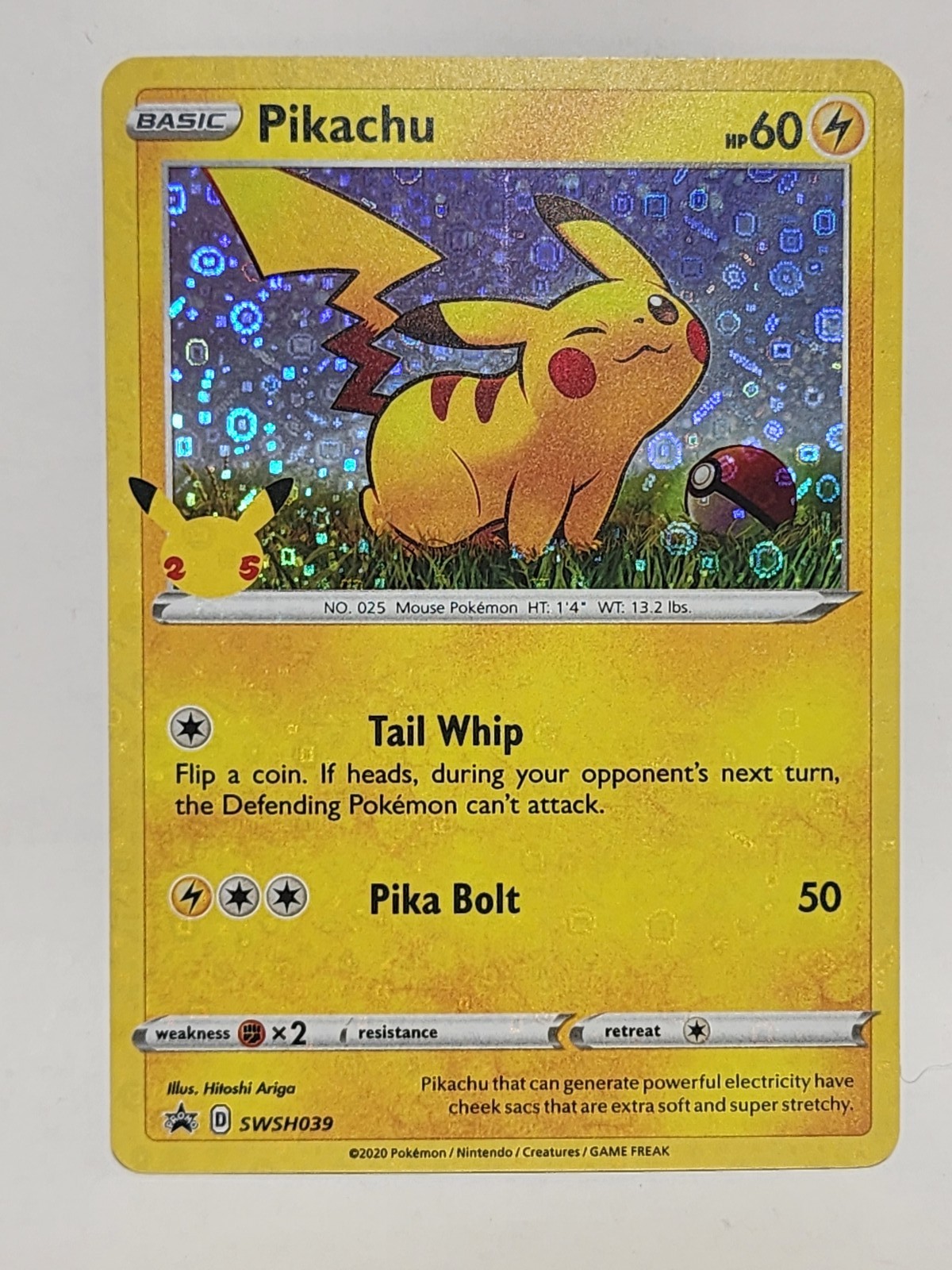 Pikachu SWSH039 Holo Promo Celebrations 25th Anniversary Pokemon Card NM/M