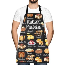 Italian Pastries Apron Europe Cuisine Lover Kitchen Mom Dad Italy Food Baking