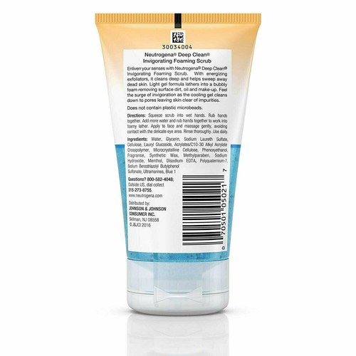 Neutrogena Deep Clean Invigorating Foaming Face Scrub Cool Lather 4.2 oz 12 Pack - Picture 2 of 2