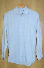 TM Lewin Long Sleeve Check Shirt 15.5" Lewin 100 Two Fold Cotton Slim Fit Mens