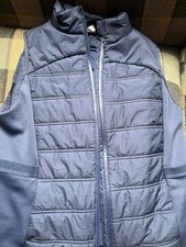 Avia Women s Blue Solid Full-Zip Track Vest Polyester, Size M