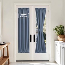 100 Blackout French Door Curtains, Privacy Door Curtains for Window, 25 X 72...