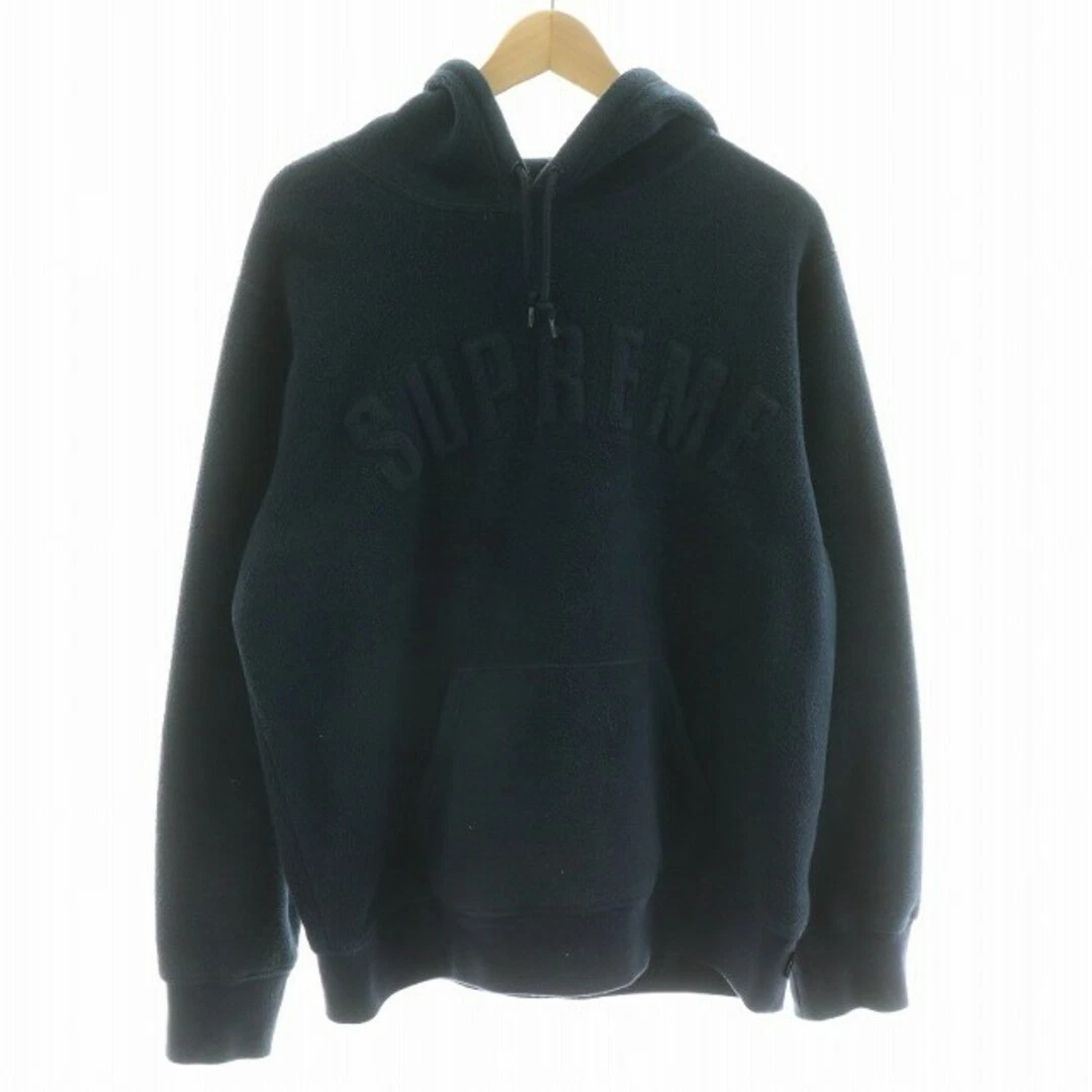 Sweat à capuche polaire Supreme 18AW Polartec logo arc M bleu marine utilisé 61d7