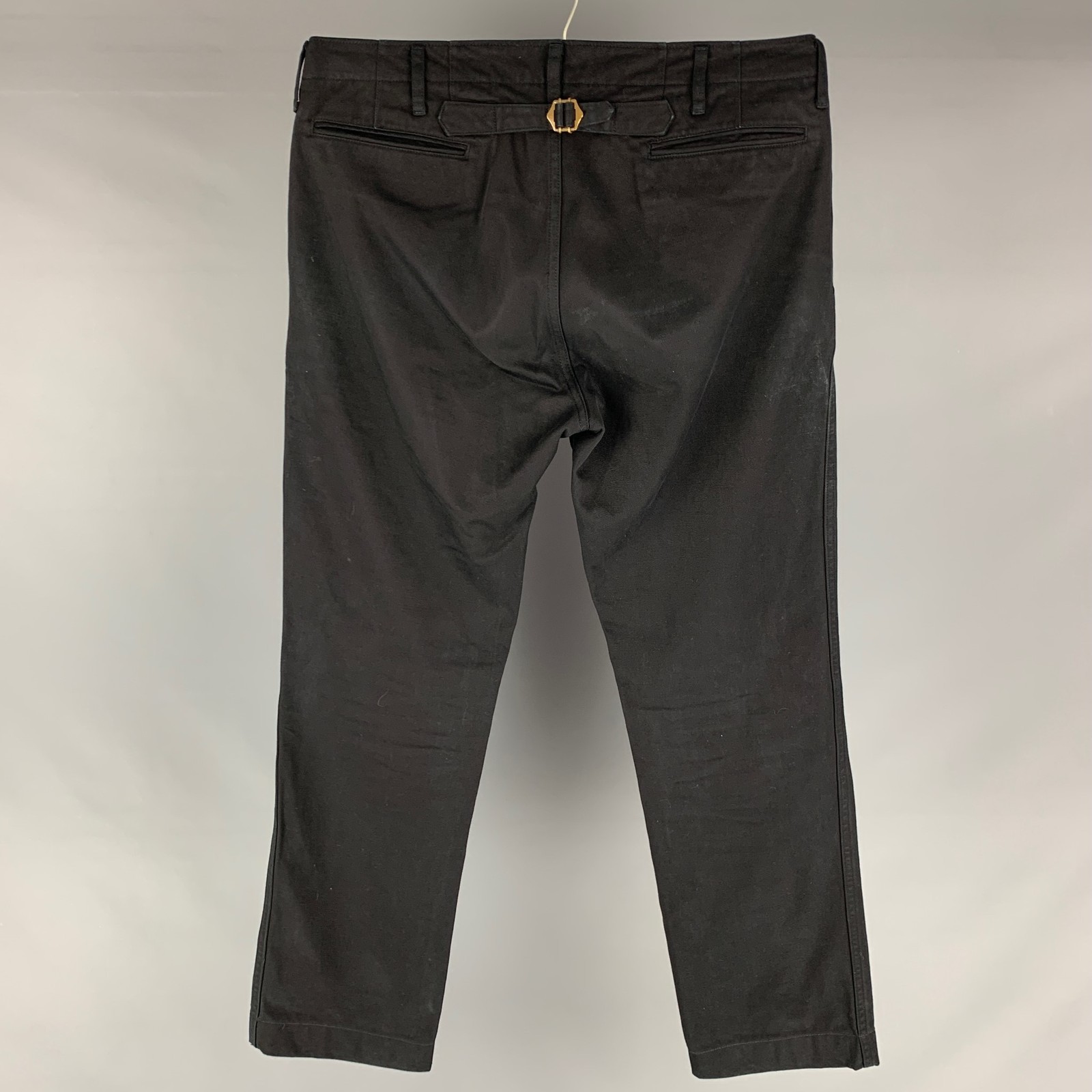 VISVIM Size L Black Solid Cotton Button Fly Casua… - image 1