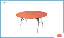 Kwik-Covers 72" Round Fitted Plastic Table Cover Set of 5 Orange